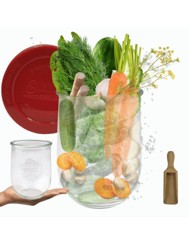 Słoik Weck 1062ml 1l na płynne produkty TULIP silikonowe wieko 1szt miarka