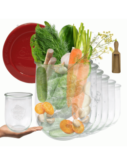 Słoiki Weck 1062ml 1l weki wek TULIP szczelne silikonowe wieko 6szt miarka