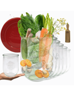 Słoiki Weck 1062 ml 1l płynne TULIP szczelne silikonowe wieko 12szt miarka