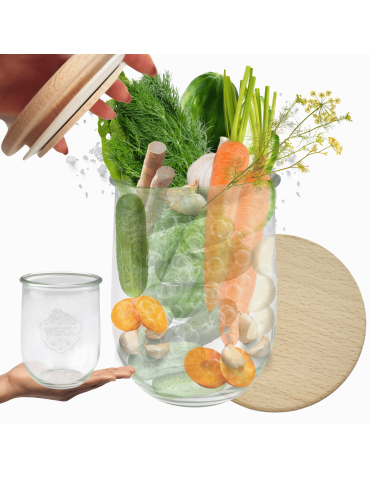 Słoik Weck 1062 1l na cukierki TULIP sypkie produkty drewniane wieko 1szt