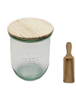 Słoik Weck 1062ml 1l na ciastka TULIP szczelne drewniane wieko 1szt miarka - product 2