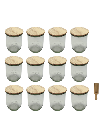 Słoiki Weck 1l 1062ml TULIP szczelne drewniane wieka 12szt miarka - product 2