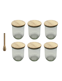 Słoiki Weck 1l 1062ml TULIP szczelne drewniane wieka 6szt nabierak - product 2