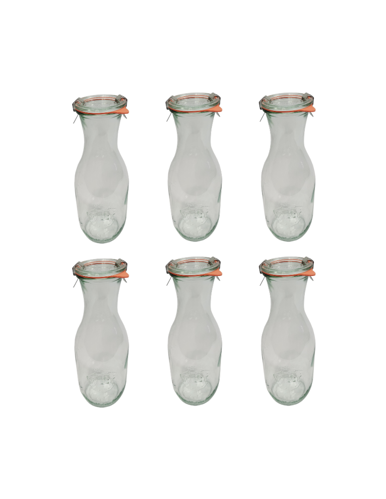 Słoiki weck - Karafki 1062ml Weck 1L zapinki wieko gumka 6szt do wody wina soku - product b2b.wamar.biz 2