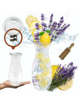 Karafka 1062ml Weck 1L miarka zapinki wieko gumka 1szt do wody wina soku