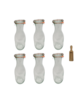 Karafki 1062ml Weck 1L miarka spinki wieko gumka 6szt do wody wina soku - product 2