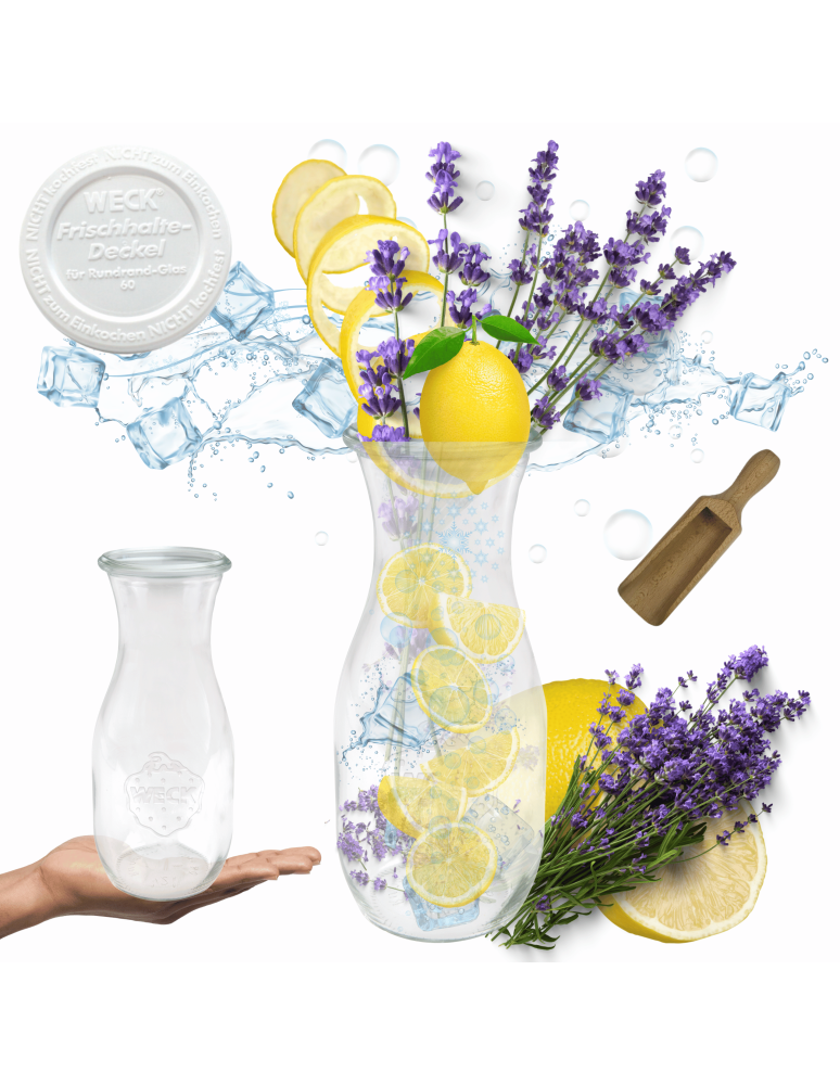 Słoiki weck - Karafka 1062ml Weck 1L plastikowe wieko MIARKA 1szt do wody wina soku - product b2b.wamar.biz 1
