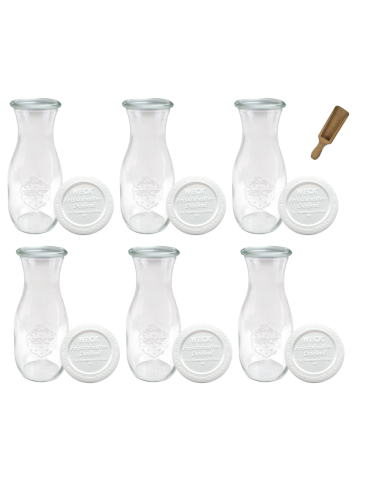 Karafki 1062ml Weck 1L plastikowe wieka MIARKA 6szt do wody wina soku - product 2