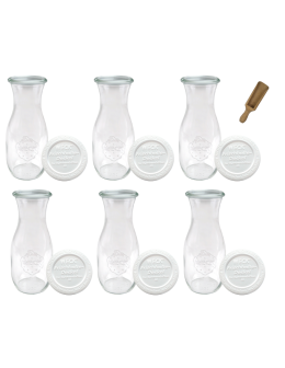 Karafki 1062ml Weck 1L plastikowe wieka MIARKA 6szt do wody wina soku - product 2