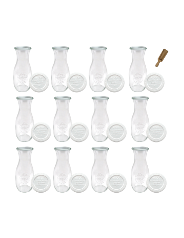 Karafki 1062ml Weck 1L plastikowe wieka MIARKA 12szt do wody wina soku - product 2