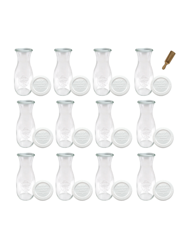 Słoiki weck - Karafki 1062ml Weck 1L plastikowe wieka MIARKA 12szt do wody wina soku - product b2b.wamar.biz 2