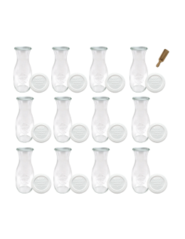 Karafki 1062ml Weck 1L plastikowe wieka MIARKA 12szt do wody wina soku - product 2