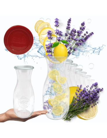 Karafki 1062ml Weck 1L szczelne silikonowe wieka 12szt butelka