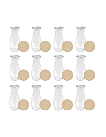 Karafki 1062ml Weck 1L drewniane wieka z gumką 12szt butelka - product 2