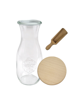 Karafka 1062ml Weck 1L drewniane wieko 1szt miarka butelka - product 2