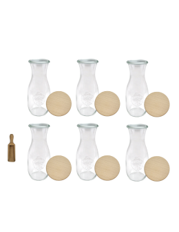 Karafki 1062ml Weck 1L wieka drewno 6szt miarka do wody wina soku - product 2