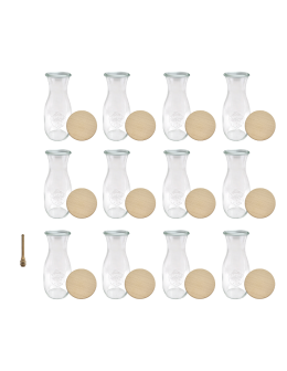 Karafki 1062ml Weck 1L szczelne drewniane wieka 12szt nabierak - product 2