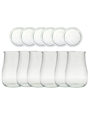 Słoiki Weck 1,75l słoiki wazon TULIP wieka szklane 6szt butelki 1750ml weki - product 2