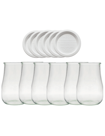 Słoiki Weck 1750ml 1,75l wazon TULIP weki plastikowe wieka 6szt słoje weki - product 2