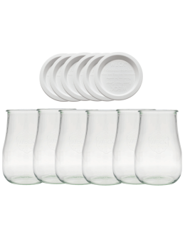 Słoiki Weck 1750ml 1,75l wazon TULIP weki plastikowe wieka 6szt słoje weki - product 2