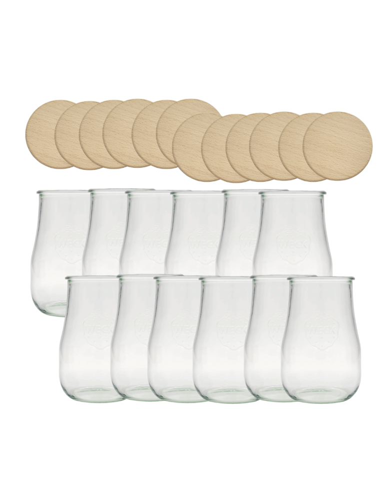 Słoiki weck - Słoiki Weck 1750ml 1,75l wazon TULIP żaroodporne drewniane wieka 12szt słój - product b2b.wamar.biz 2