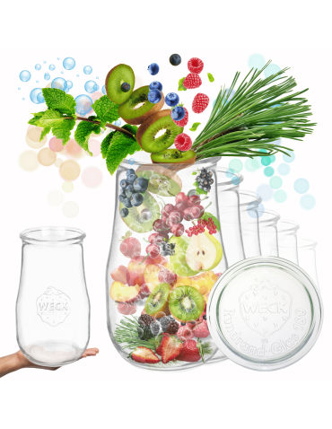 Słoiki Weck 2,7l słoiki wazon TULIP wieka szklane 6szt butelki 2700ml słoik