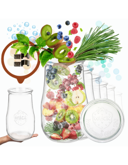 Słoiki Weck 2,7l wazon TULIP żaroodporne zapinki wieko gumka 6szt 2700ml