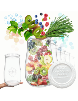 Słoiki Weck 2700ml 2,7l wazon TULIP weki plastikowe wieka 6szt słoik słój