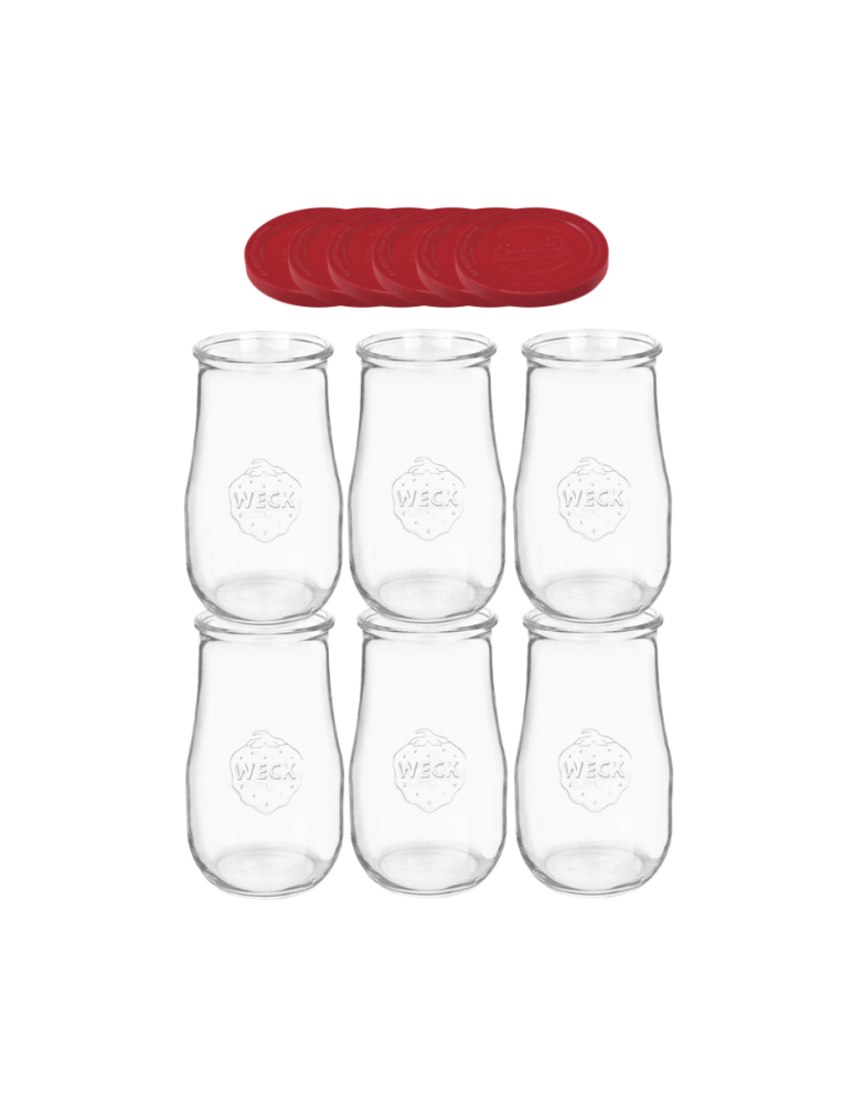 Słoiki weck - Słoiki Weck 2,7l wazon TULIP szczelne silikonowe wieka 6szt weki 2700 ml - product b2b.wamar.biz 2