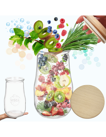 Słoik Weck 2,7l 2700ml butelka TULIP żaroodporny drewniane wieko 1szt słoje