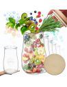 Słoiki Weck 2700ml 2,7l wazon TULIP żaroodporne drewniane wieka 6szt weki