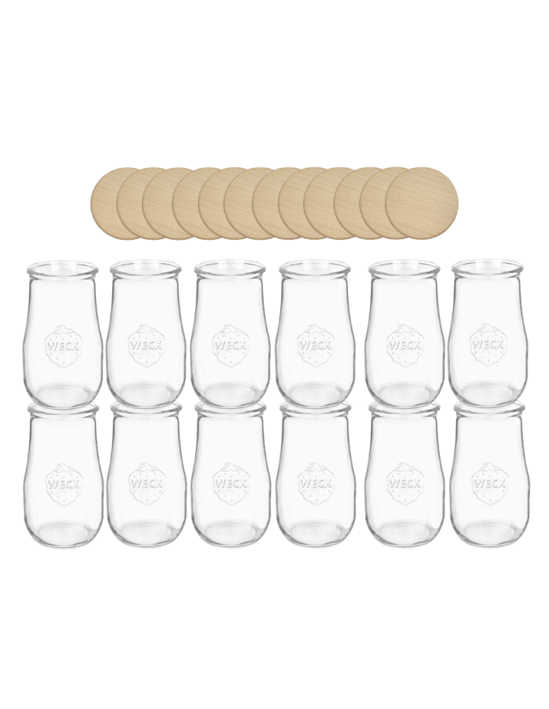 Słoiki weck - Słoiki Weck 2,7l wazon TULIP żaroodporne drewniane wieka 12szt SOLIDNE 2700 - product b2b.wamar.biz 2