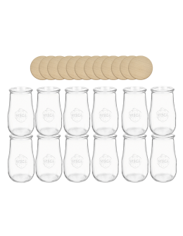 Słoiki Weck 2,7l wazon TULIP żaroodporne drewniane wieka 12szt SOLIDNE 2700 - product 2