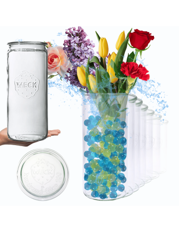 Słoiki Weck 1575 1,575l słoiki wazon MOLD wieka szklane 6szt CYLINDER SOLIDNE