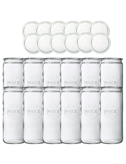 Słoiki Weck 1575 1,575l słoiki wazon MOLD wieka szkło 12szt CYLINDER solidne - product 2