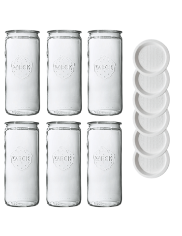 Słoiki Weck 1575ml 1,575l wazon MOLD weki plastikowe wieka 6szt CYLINDER weki - product 2