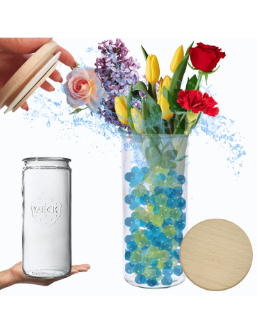 Słoik Weck 1575 1,575l butelka MOLD żaroodporny drewniane wieko 1szt CYLINDER