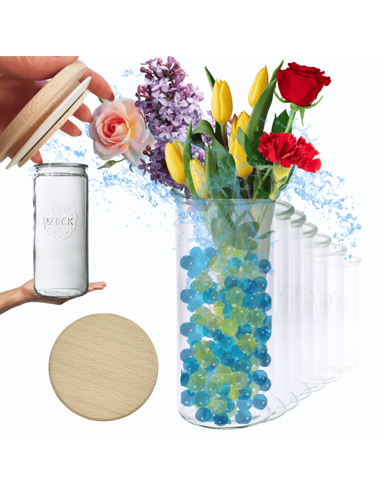Słoiki weck - Słoiki Weck 1,575l wazon 1575 MOLD żaroodporne drewniane wieka 12szt CYLINDER - product b2b.wamar.biz 1