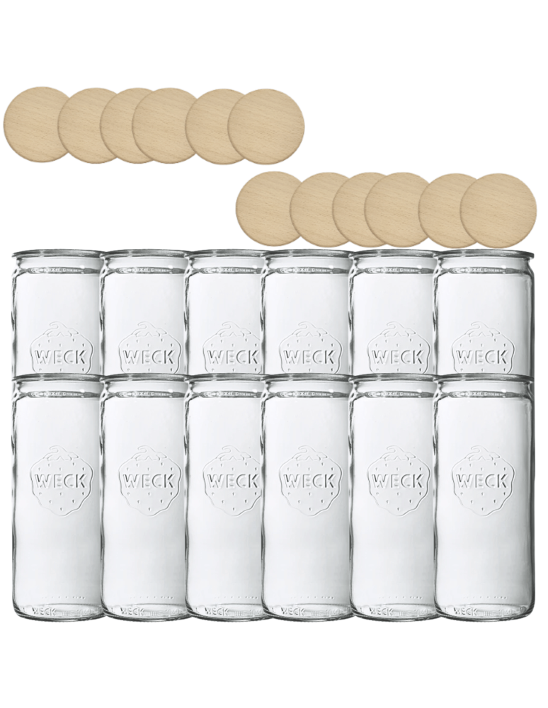 Słoiki weck - Słoiki Weck 1,575l wazon 1575 MOLD żaroodporne drewniane wieka 12szt CYLINDER - product b2b.wamar.biz 2