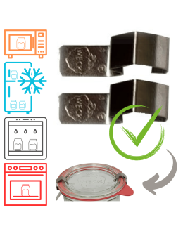 Blaszki zapinki spinki do słoika słoików WECK do szklanych wieczek 2 szt