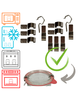 Blaszki zapinki spinki do słoika słoików WECK do szklanych wieczek 12 szt