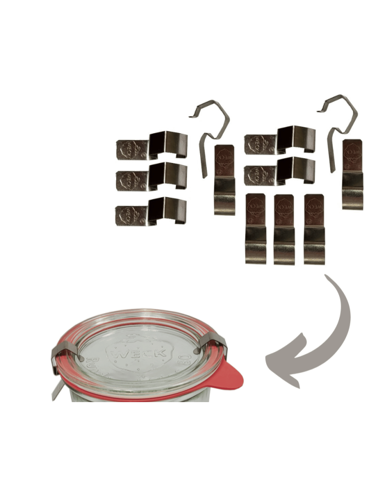 Słoiki weck - Blaszki zapinki spinki do słoika słoików WECK do szklanych wieczek 12 szt - product b2b.wamar.biz 2