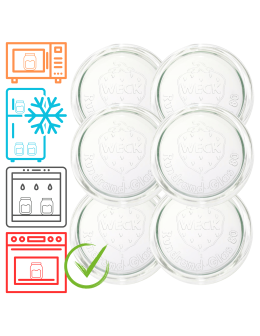 Szklane wieka do słoika słoików WECK szklane wieczka 6 szt 80mm pokrywka