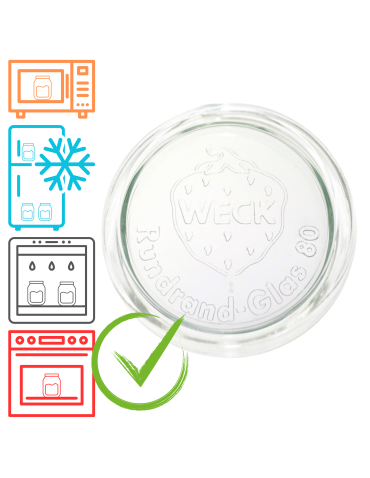 Szklane wieko do słoika słoików WECK szklane wieczko 1 szt 80mm pokrywka
