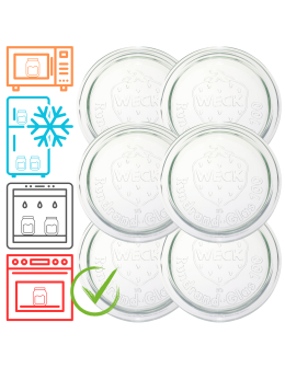 Szklane wieka do słoika słoików WECK szklane wieczka 6 szt 100mm pokrywka