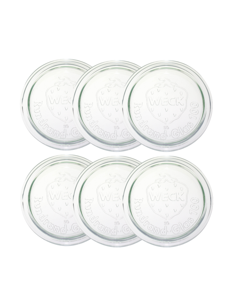 Słoiki weck - Szklane wieka do słoika słoików WECK szklane wieczka 6 szt 100mm pokrywka - produkt b2b.wamar.biz 2