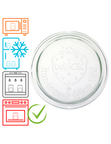 Szklane wieko do słoika słoików WECK szklane wieczko 1 szt 100mm pokrywka