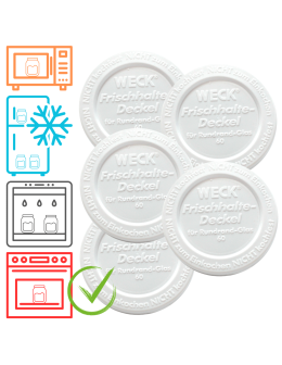 Plastikowe wieka do słoika słoików WECK pokrywki z tworzywa 5 szt 60mm