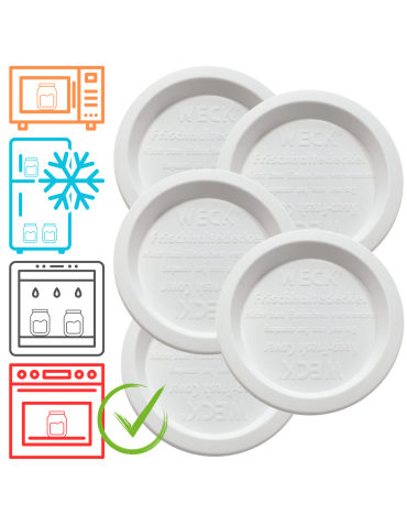 Plastikowe wieka do słoika słoików WECK pokrywki z tworzywa 5 szt 80mm