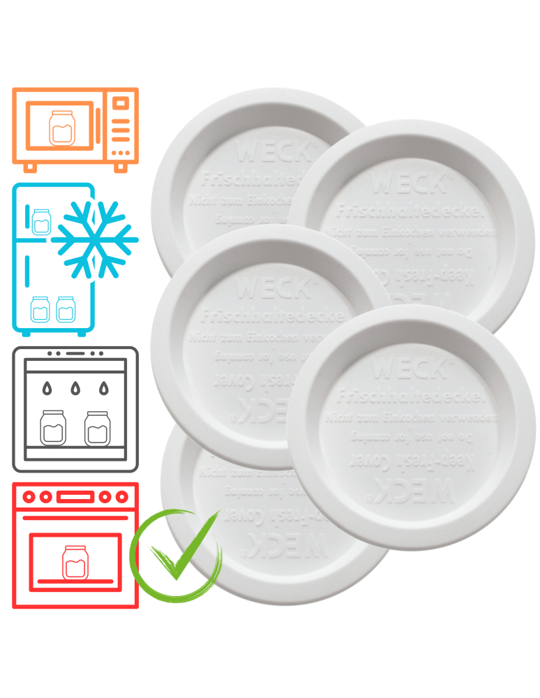 Słoiki weck - Plastikowe wieka do słoika słoików WECK pokrywki z tworzywa 5 szt 80mm - product b2b.wamar.biz 1